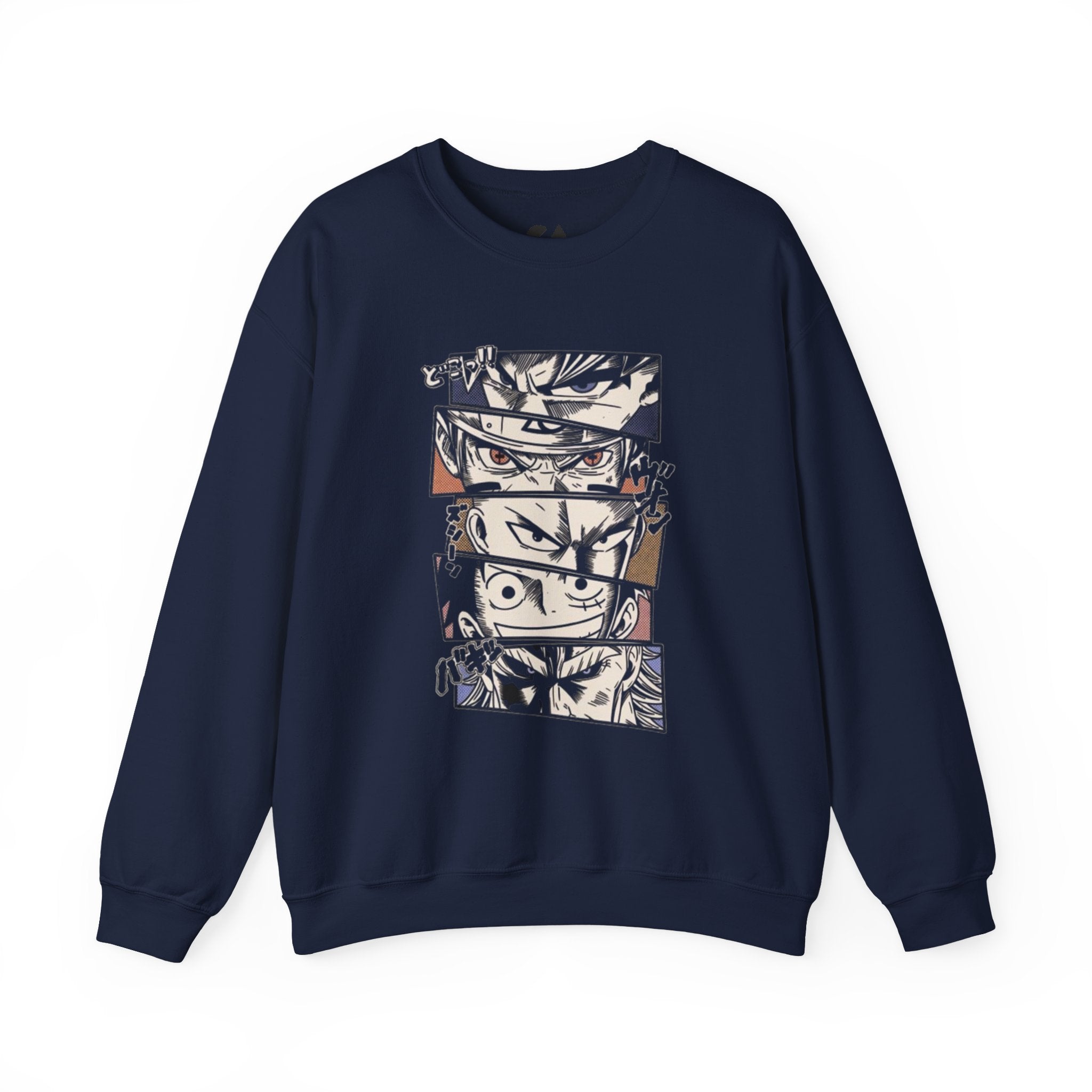 Anime Eyes Crewneck Sweatshirt — Intense Manga Character Panel Design