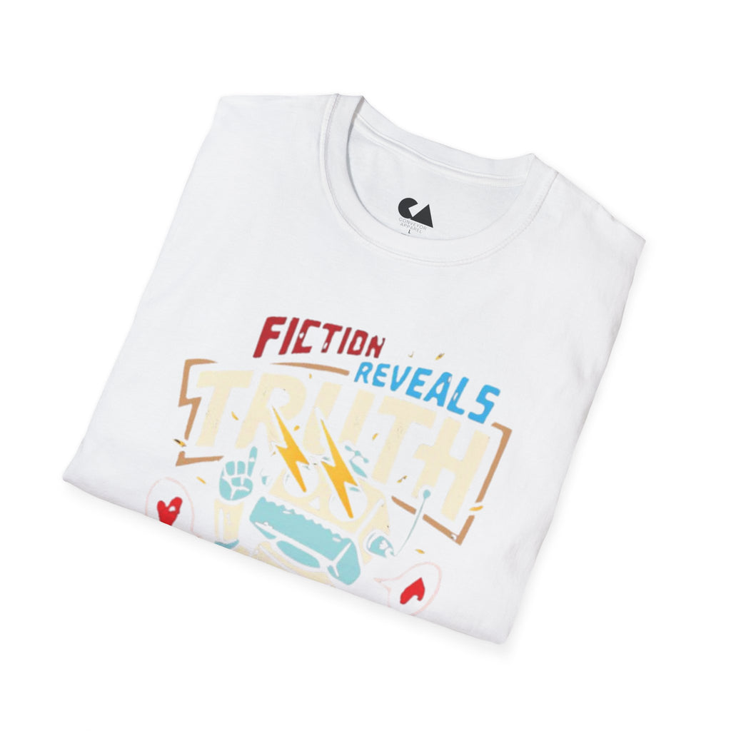 Fiction Reveals Truth Graphic T-Shirt — Retro Lightning Design