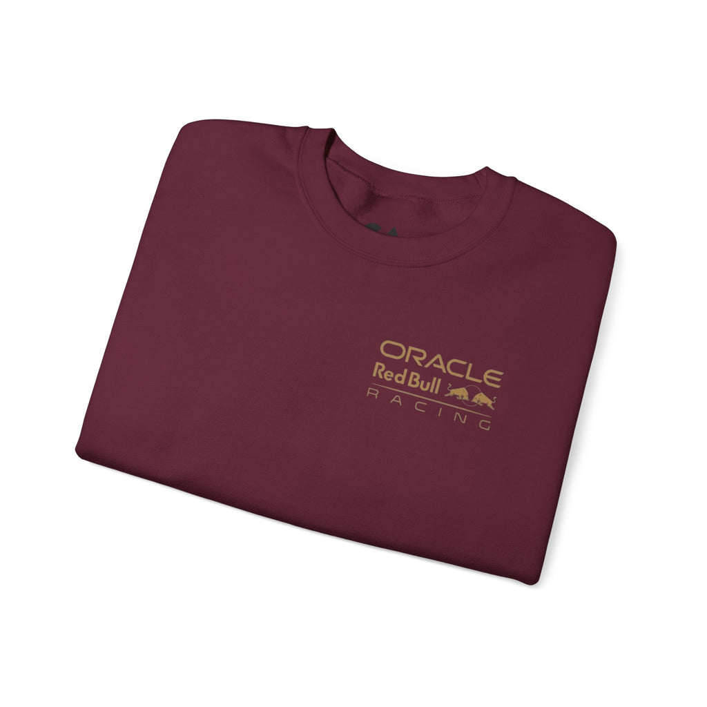 Oracle Red Bull Racing Crewneck Sweatshirt — Minimal Logo Sleeve Pullover