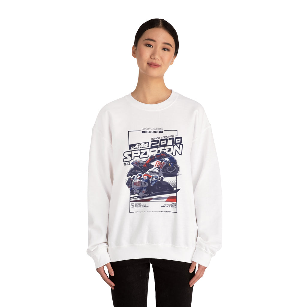 Moto GP Crewneck Sweatshirt — '2079 Spartan' Vintage Racing Design
