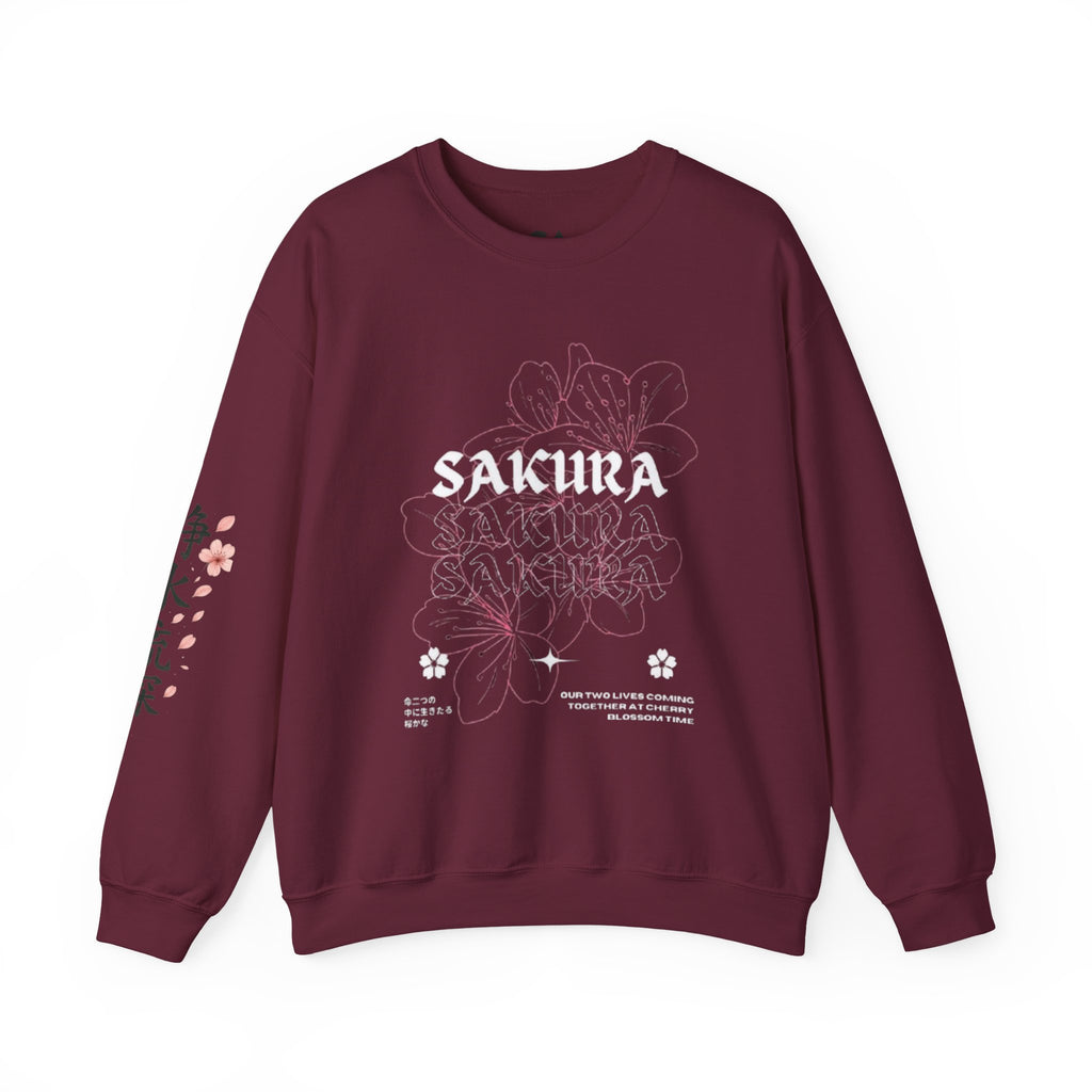 Sakura Floral Crewneck Sweatshirt – Japanese Cherry Blossom Graphic Sweatshirt