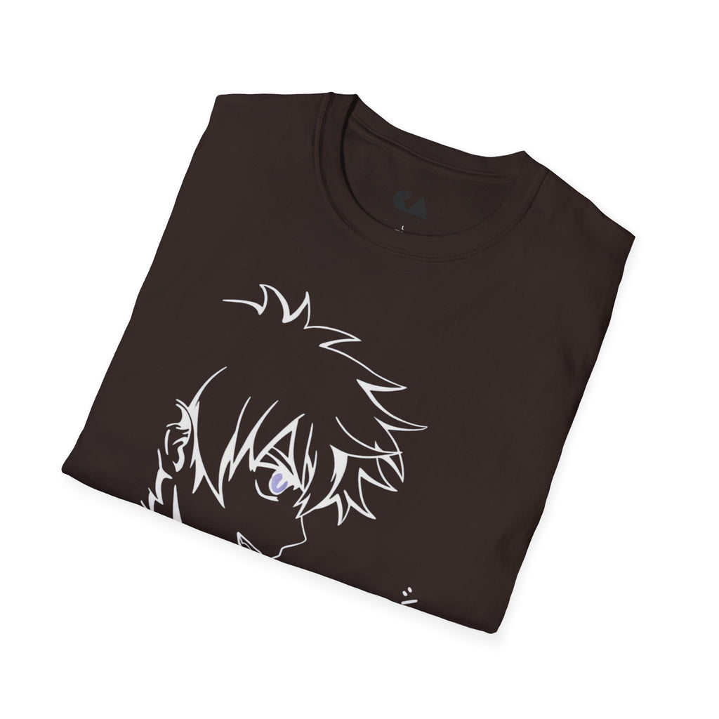 Gojo Inspired T-Shirt— Minimal Manga Face with Japanese Text