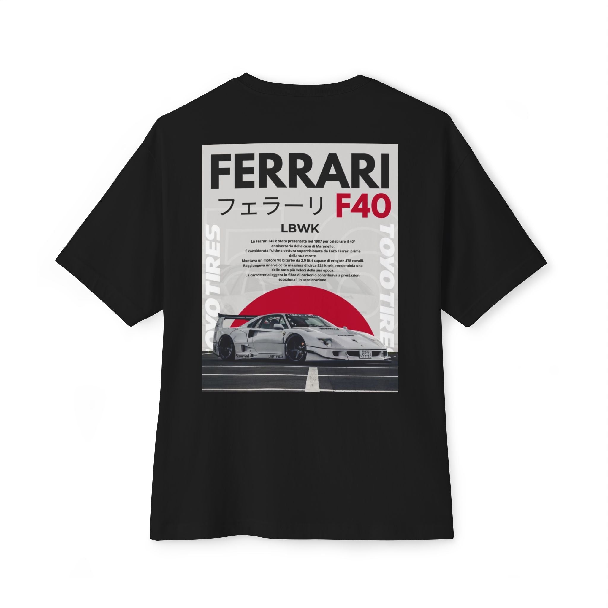 Ferrari F40 Graphic Tee — JDM Racing Retro Car Shirt