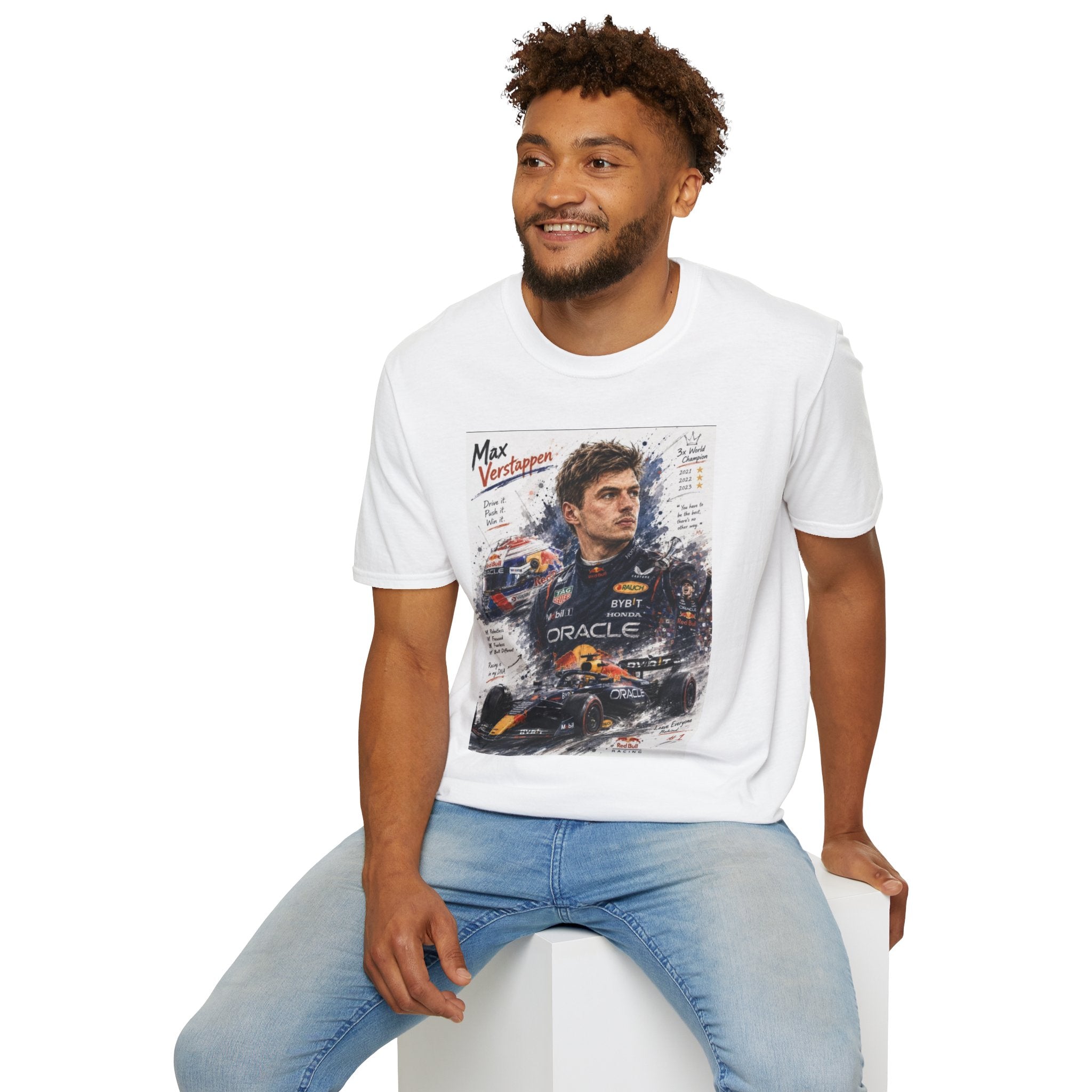 Max Verstappen Portrait T-Shirt — Formula 1 Racing Fan Tee