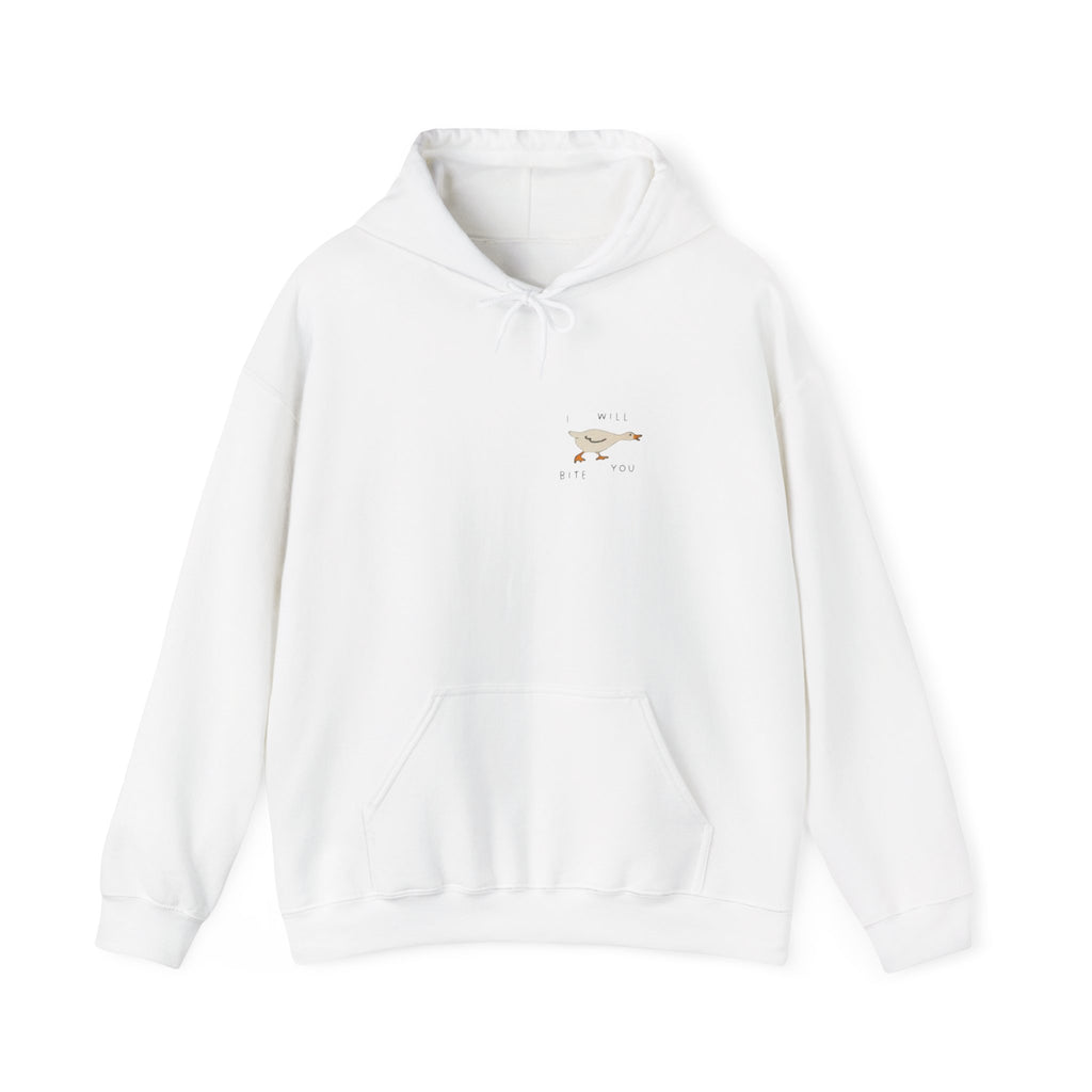 Minimal Running Duck Hoodie — Small Chest Illustration Sweatshirt