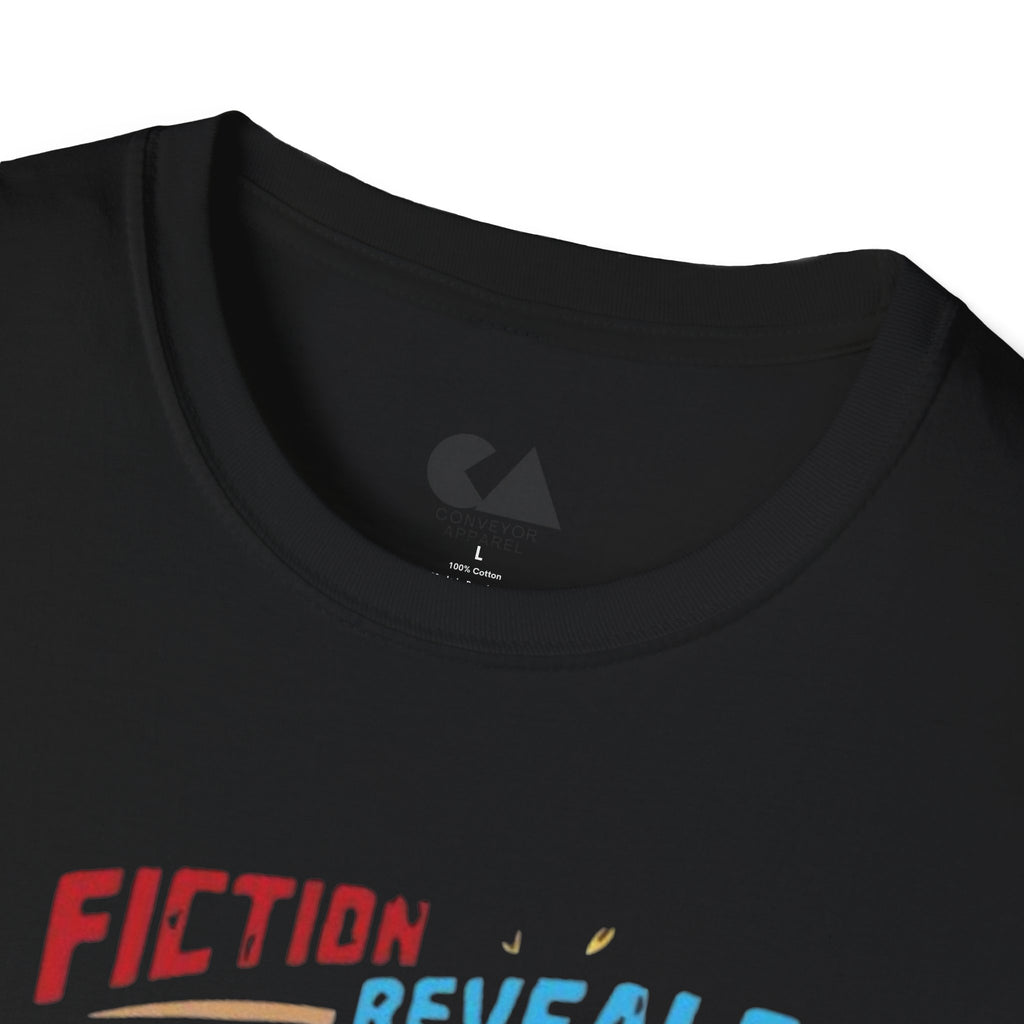 Fiction Reveals Truth Graphic T-Shirt — Retro Lightning Design