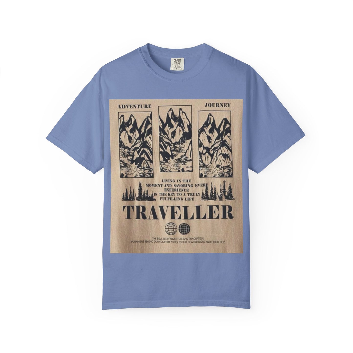 Adventure Traveller T-Shirt | Unisex Garment-Dyed Tee for Explorers, Outdoor Enthusiasts, Travel Lovers, Perfect Gift