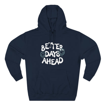 Three-Panel Fleece Hoodie with Motivational Prints