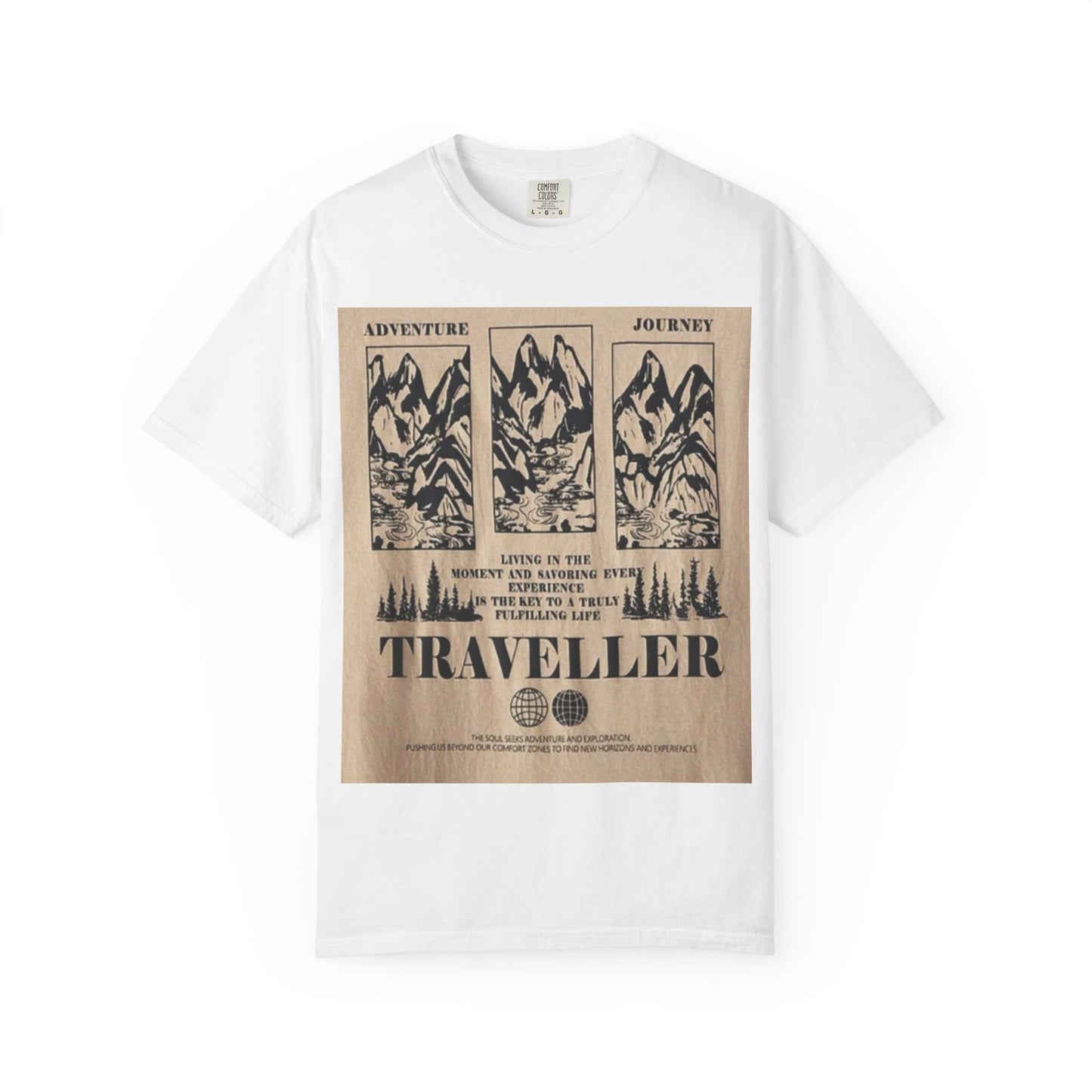 Adventure Traveller T-Shirt | Unisex Garment-Dyed Tee for Explorers, Outdoor Enthusiasts, Travel Lovers, Perfect Gift