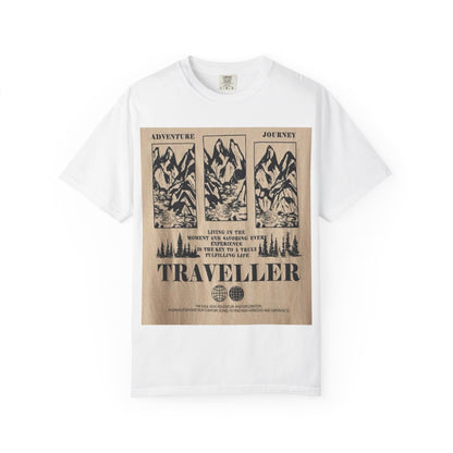 Adventure Traveller T-Shirt | Unisex Garment-Dyed Tee for Explorers, Outdoor Enthusiasts, Travel Lovers, Perfect Gift