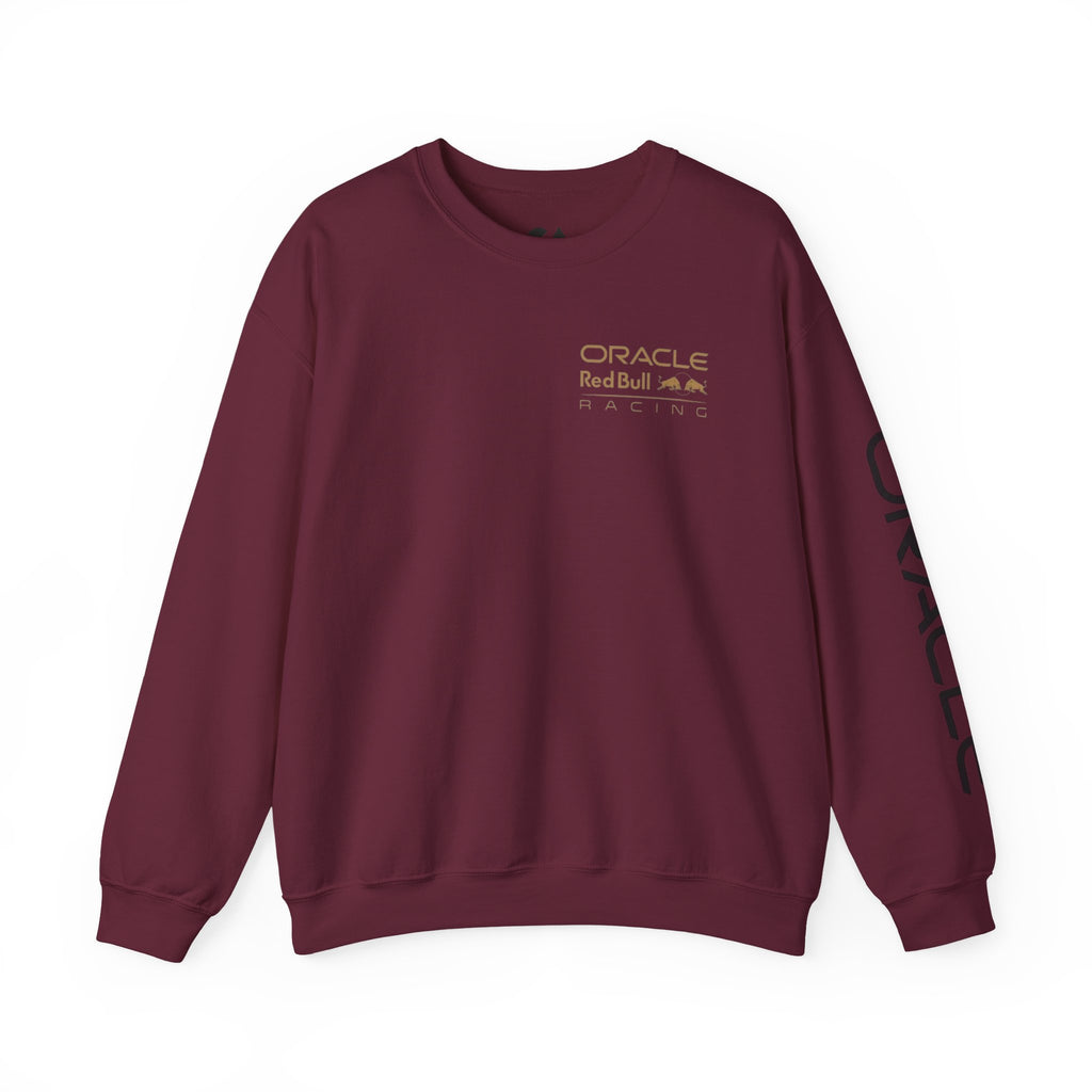 Oracle Red Bull Racing Crewneck Sweatshirt — Minimal Logo Sleeve Pullover