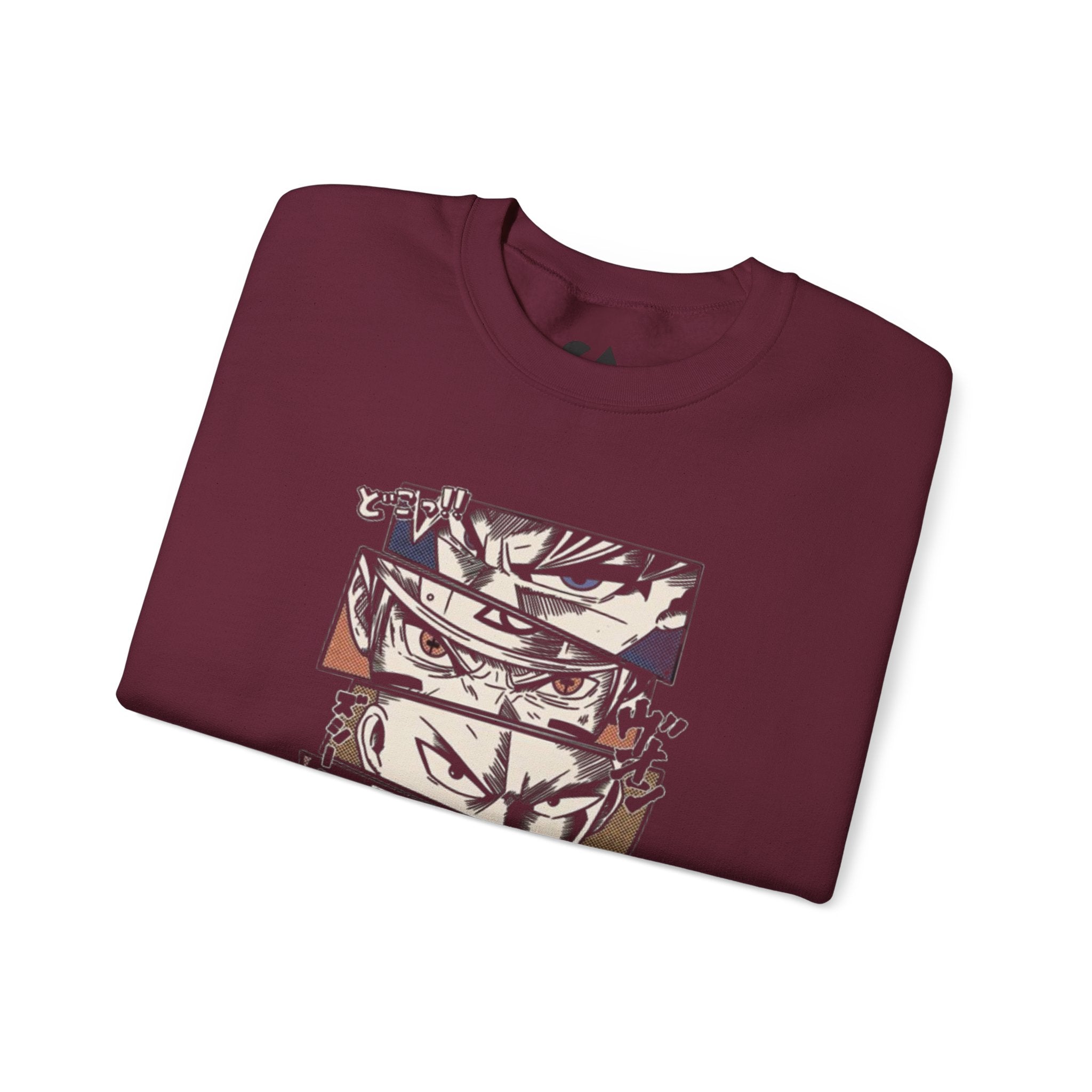 Anime Eyes Crewneck Sweatshirt — Intense Manga Character Panel Design