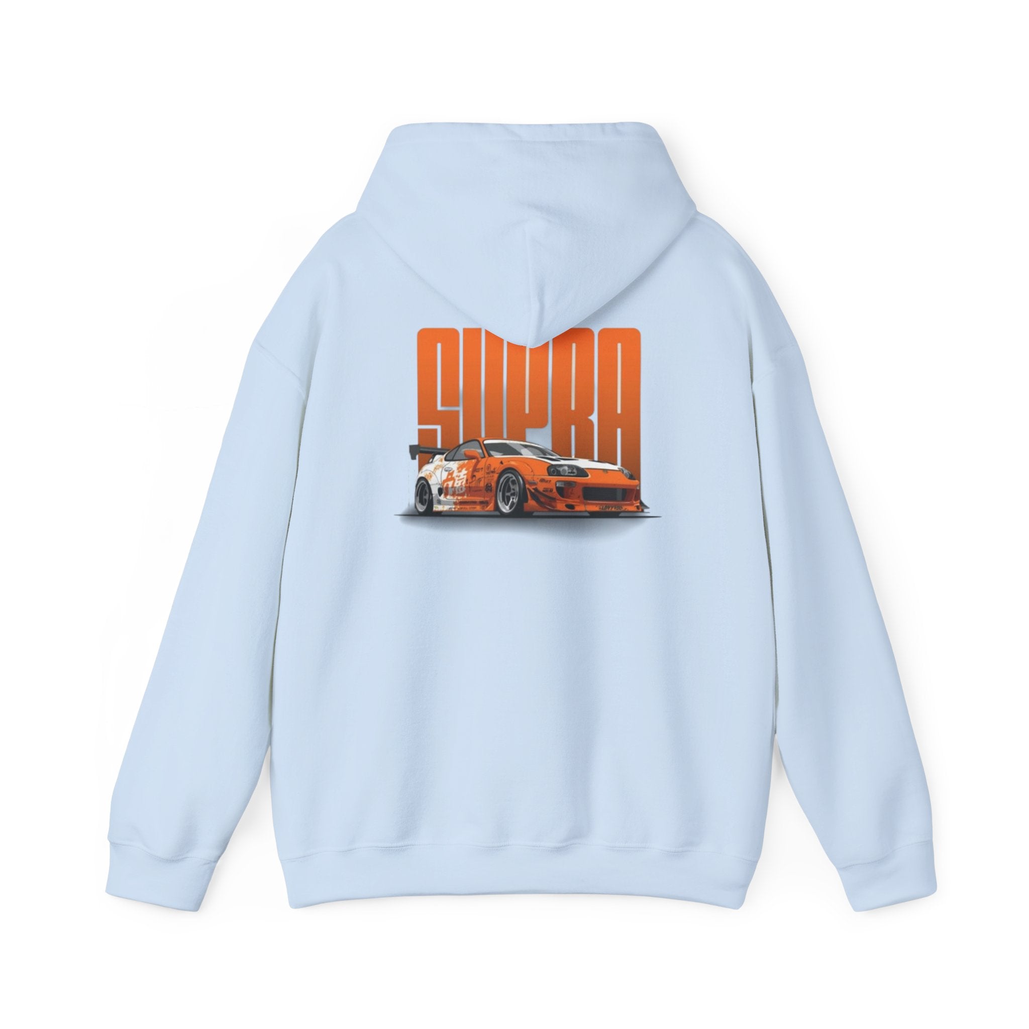 Supra Car Hoodie — Orange Supra Graphic Pullover