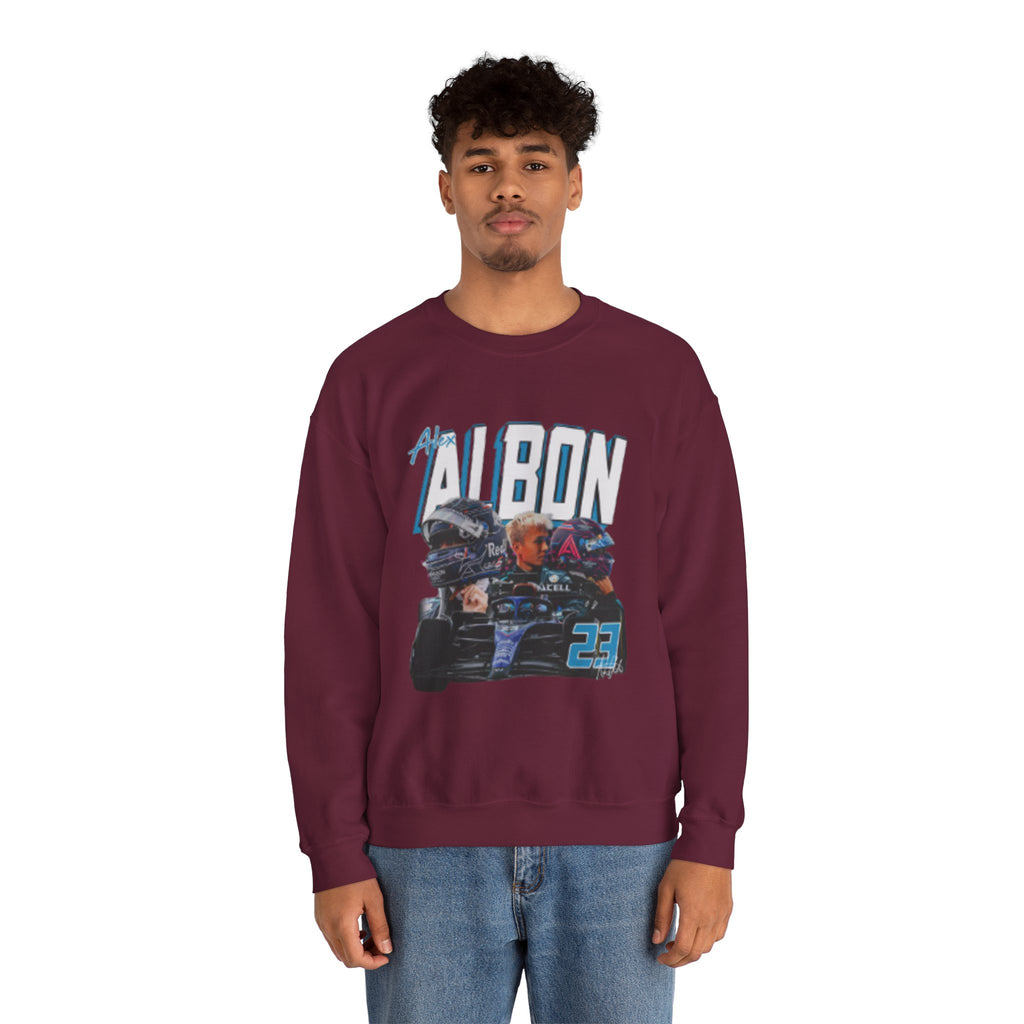 Racing Driver Crewneck Sweatshirt — 'Albon' Graphic Race Car Design