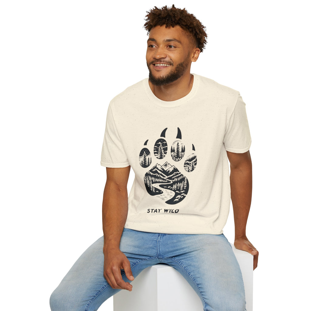 Stay Wild Bear Paw T-Shirt — Nature Mountain Forest Graphic Tee