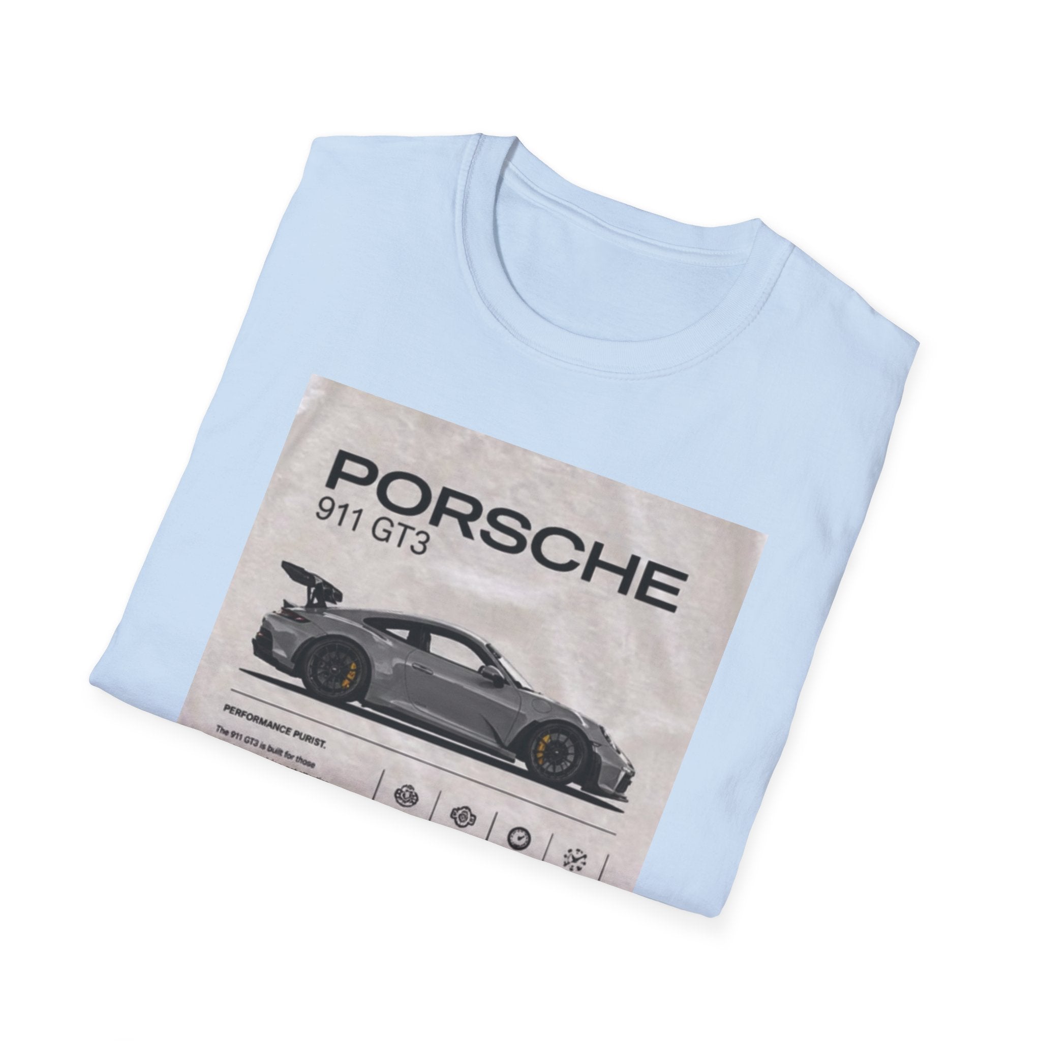 Porsche 911 GT3 Poster Tee — Racing Car Graphic T-Shirt