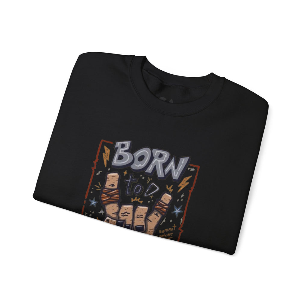 Climbing Crewneck Sweatshirt — "Born to Climb" Rock Climber Graphic