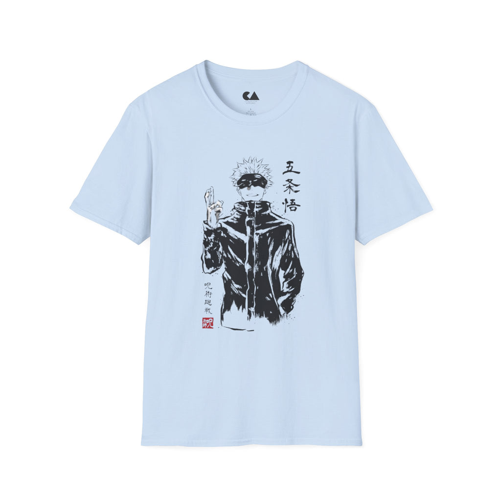 Sumi-E Anime Tee — Ink Brush Gojo Satoru Graphic T-Shirt