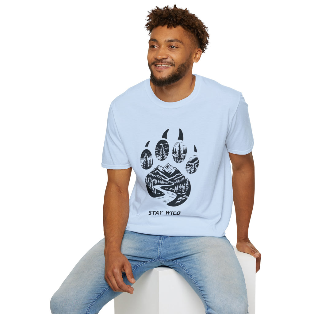 Stay Wild Bear Paw T-Shirt — Nature Mountain Forest Graphic Tee