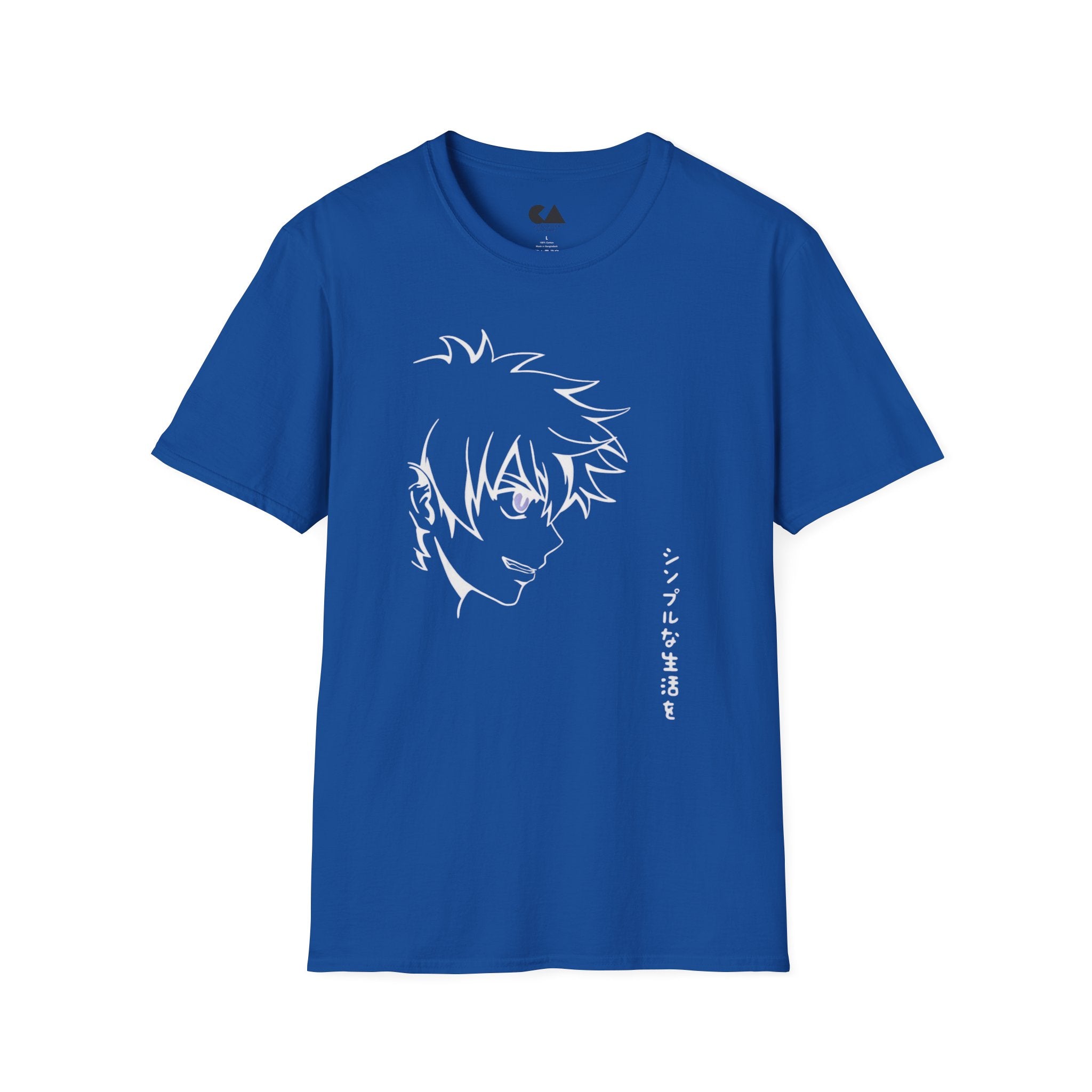 Gojo Inspired T-Shirt— Minimal Manga Face with Japanese Text
