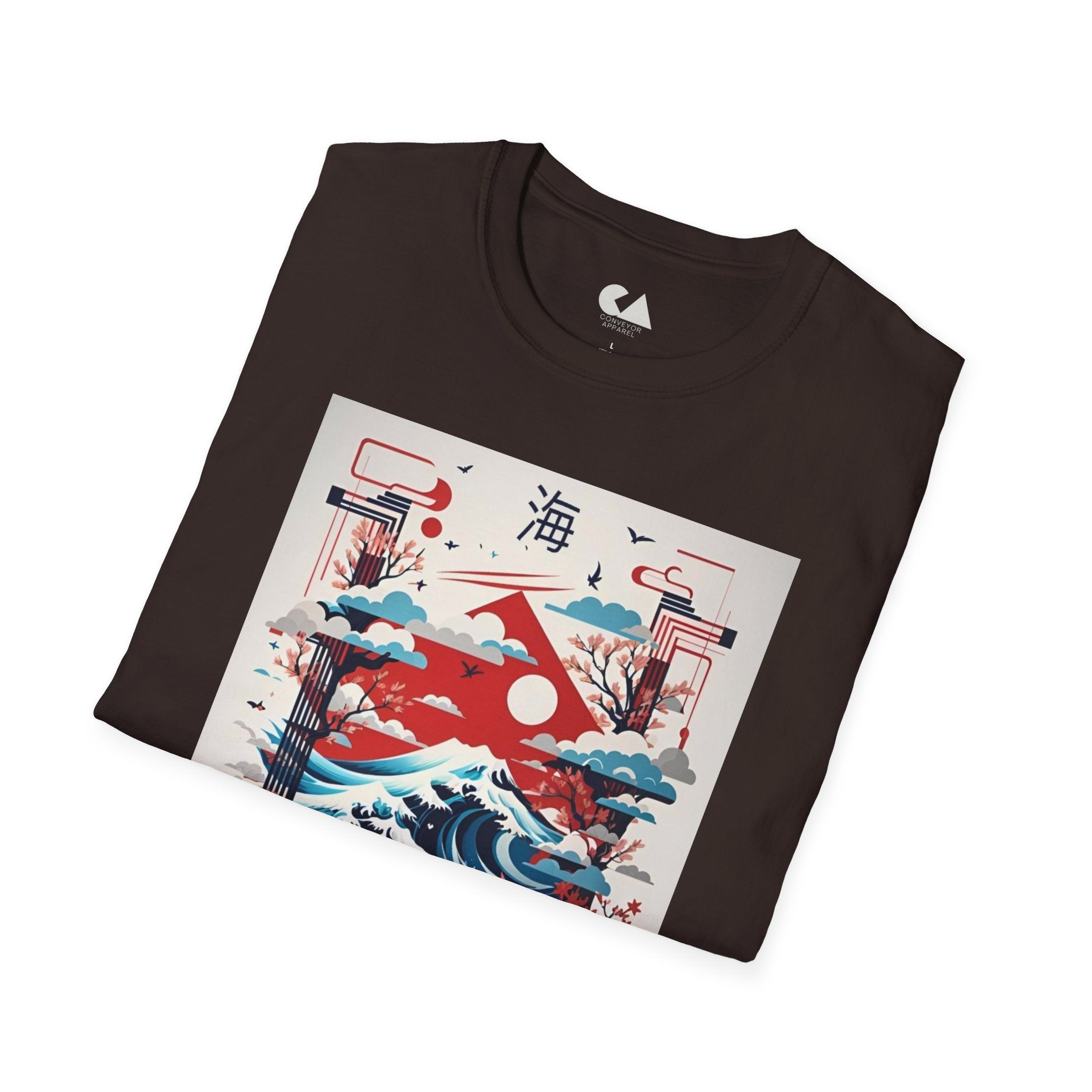 Stylish Graphic Tee with Japanese Wave Design