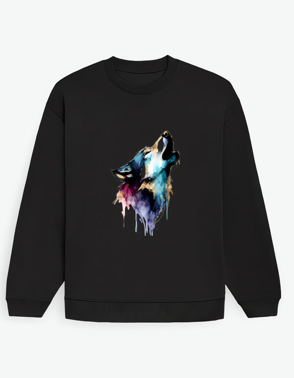 Watercolour Wolf Crewneck
